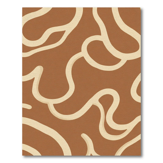 Earthy Swirl Abstract Terra Cotta Rug