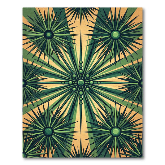 Green Starburst Sunburst Rays Rug