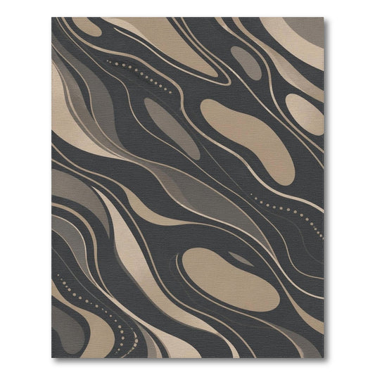 Abstract Area Beige Wave Abstract Area Rug