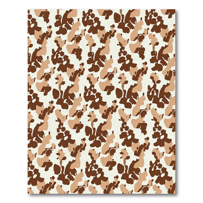 Earthy Brown Camouflage Organic Shapes Rug