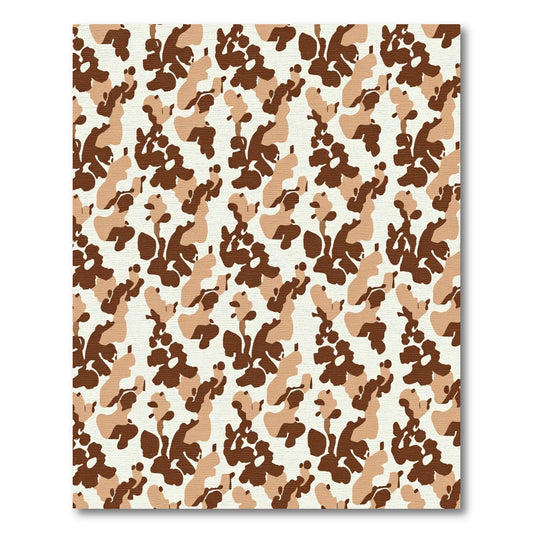 Earthy Brown Camouflage Organic Shapes Rug