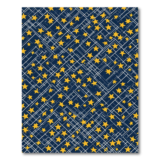 Golden Starburst Geometric Overlay Rug