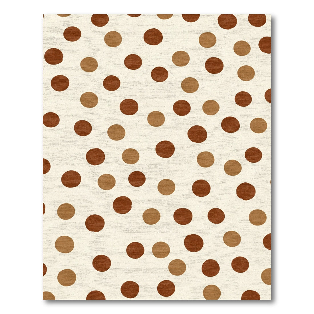 Brown Tan Polka Dot Cream Field Rug