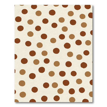 Brown Tan Polka Dot Cream Field Rug