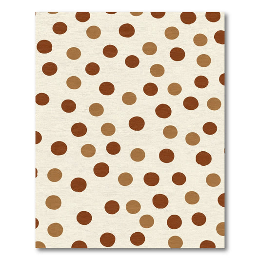 Brown Tan Polka Dot Cream Field Rug