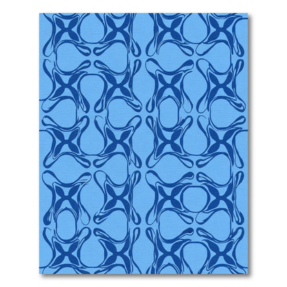 Deep Blue Organic Geometric Repeat Rug