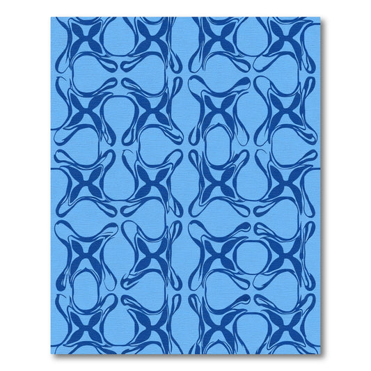 Deep Blue Organic Geometric Repeat Rug