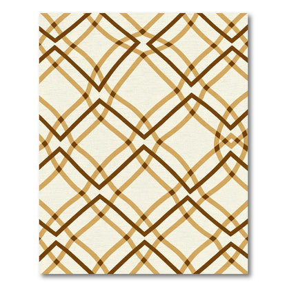 Warm Brown Interlocking Arch Diamond Rug
