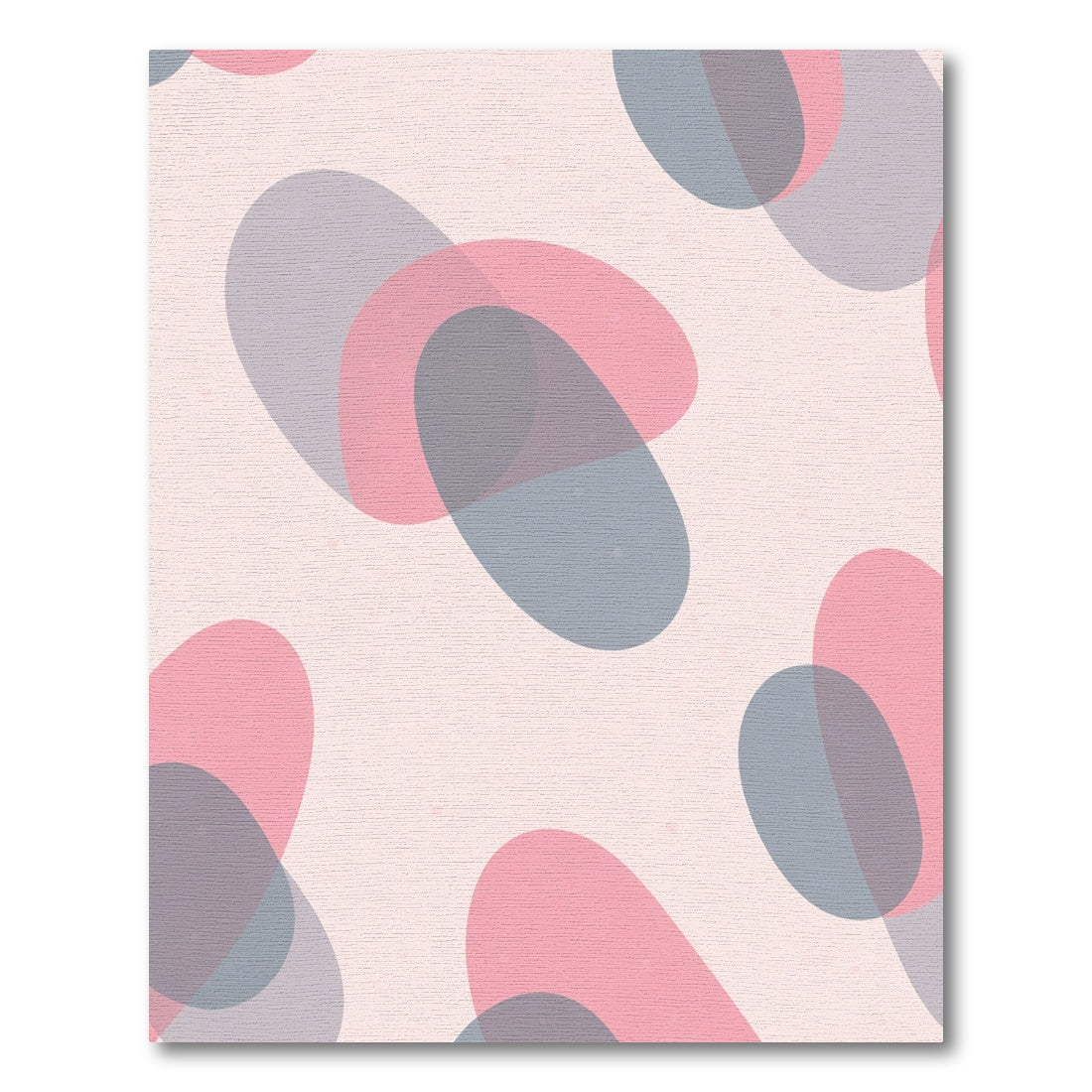 Soft Pink Gray Abstract Organic Shapes Rug
