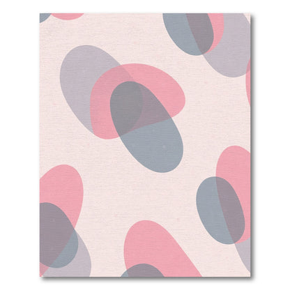Soft Pink Gray Abstract Organic Shapes Rug