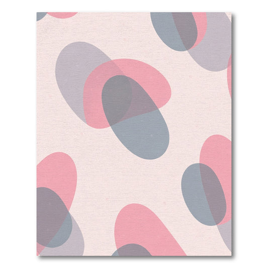 Soft Pink Gray Abstract Organic Shapes Rug