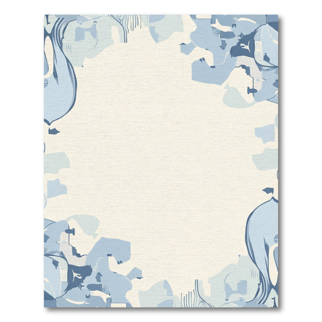 Abstract Blue Whimsical Shapes Rug