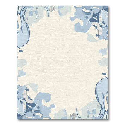 Abstract Blue Whimsical Shapes Rug