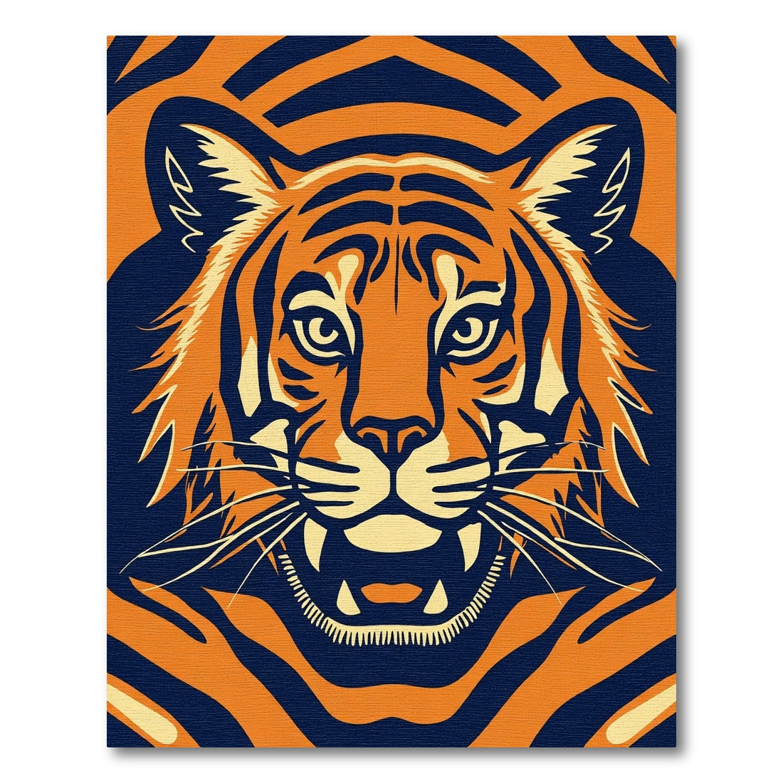 Bold Orange Tiger Face Rug