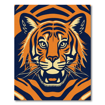 Bold Orange Tiger Face Rug