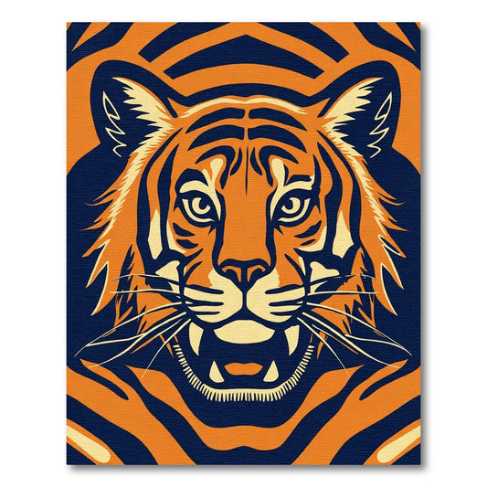 Bold Orange Tiger Face Rug