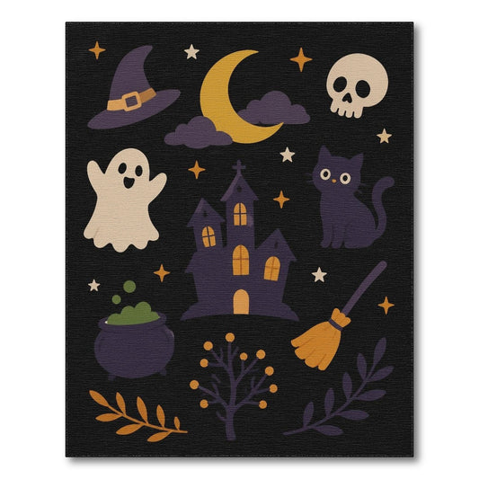 Spooky Halloween Kids Cartoon Washable Area Rug
