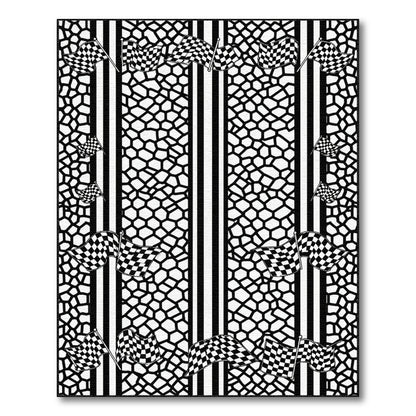 Black White Checkered Flag Geometric Area Rug