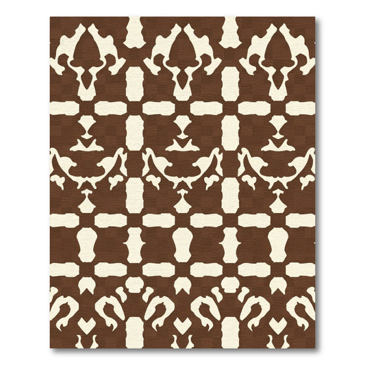 Brown Bone Organic Lattice Repeating Rug