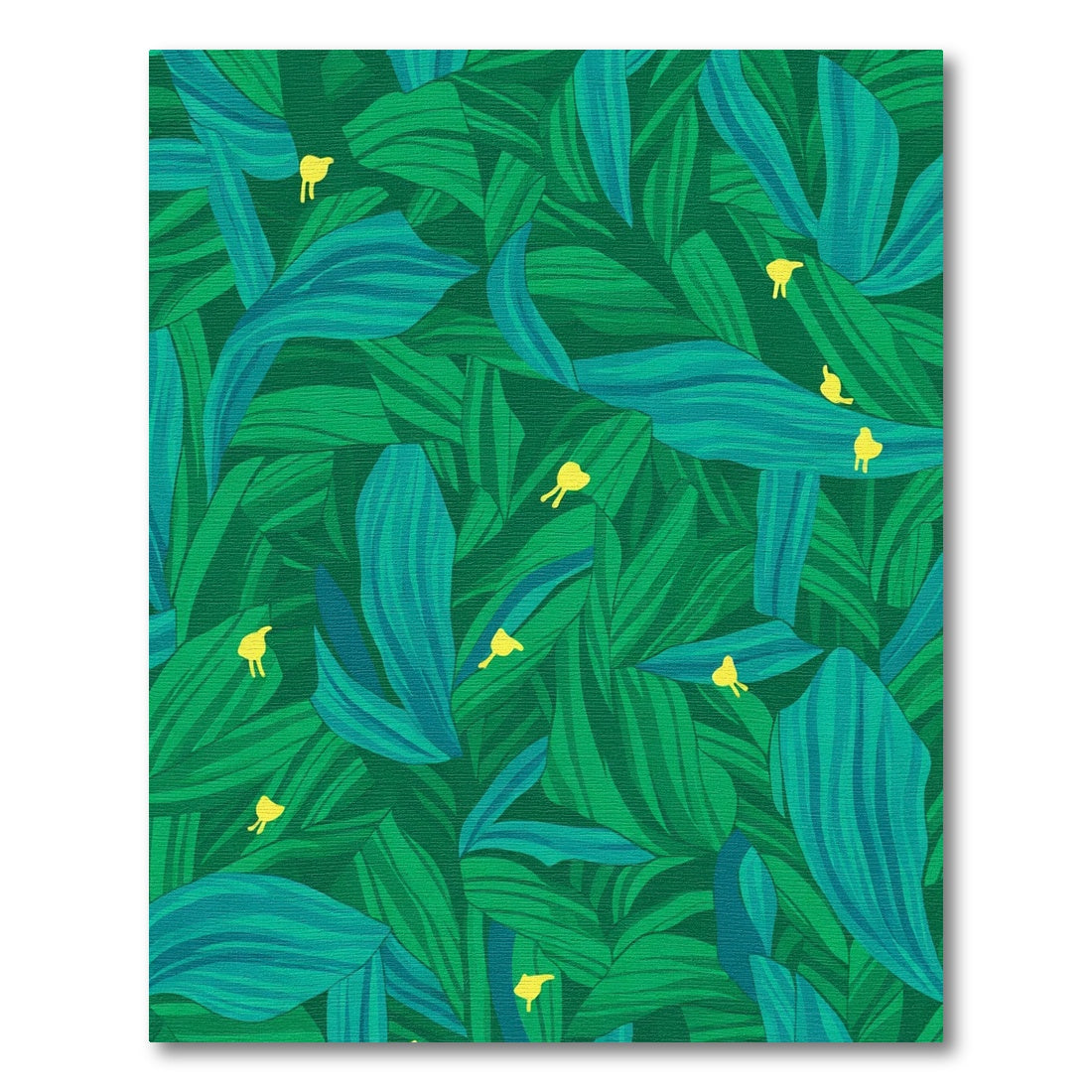 Green And Teal Leafy Meadow Rug