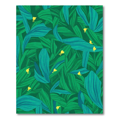 Green And Teal Leafy Meadow Rug