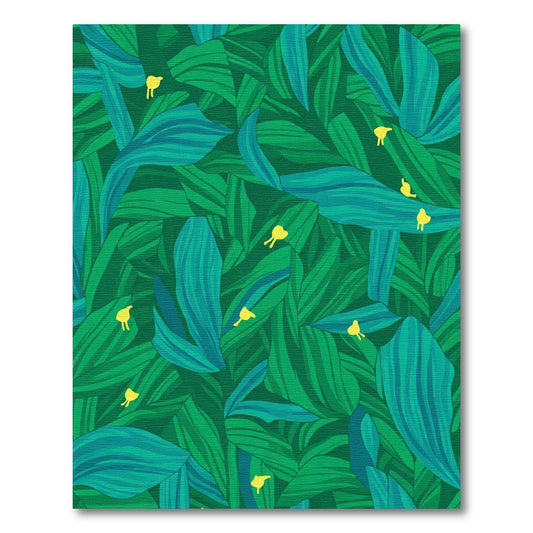 Green And Teal Leafy Meadow Rug