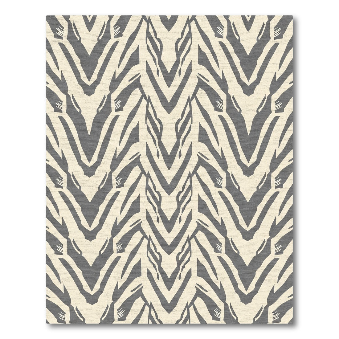 Gray Cream Abstract Chevron Rug