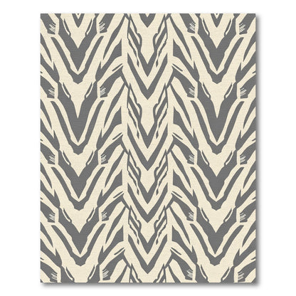 Gray Cream Abstract Chevron Rug