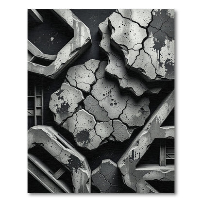 Abstract Concrete Chic Jagged Rug