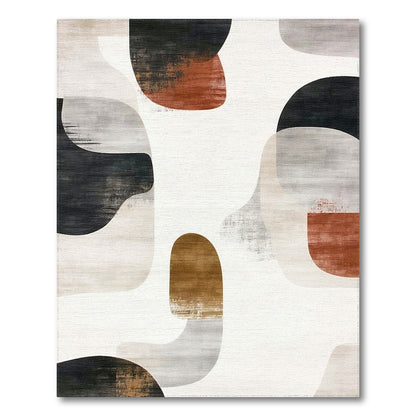 Beige and Neutral Abstract Area Abstract Neutral Shapes Area Rug
