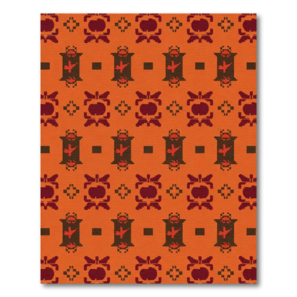 Warm Amber Tribal Geometric Rug