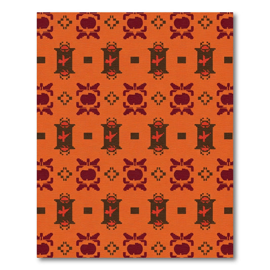 Warm Amber Tribal Geometric Rug