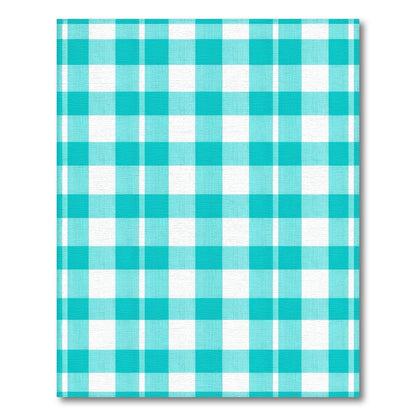 Blue and Teal Checkered Geometric Area Rug