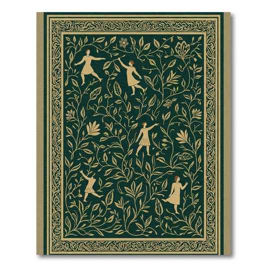 Golden Figures Emerald Garden Border Rug