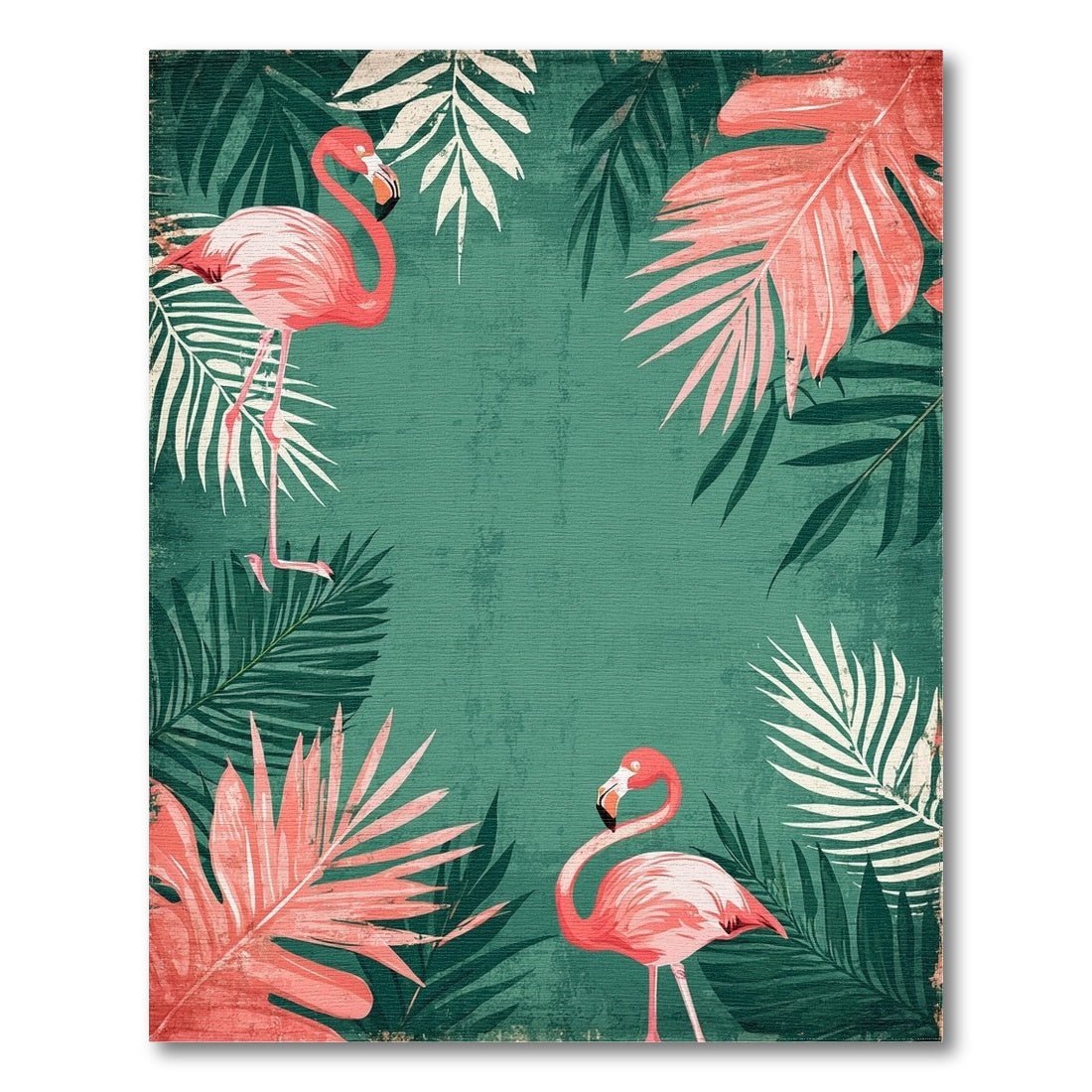 Pink Flamingo Distressed Area Rug