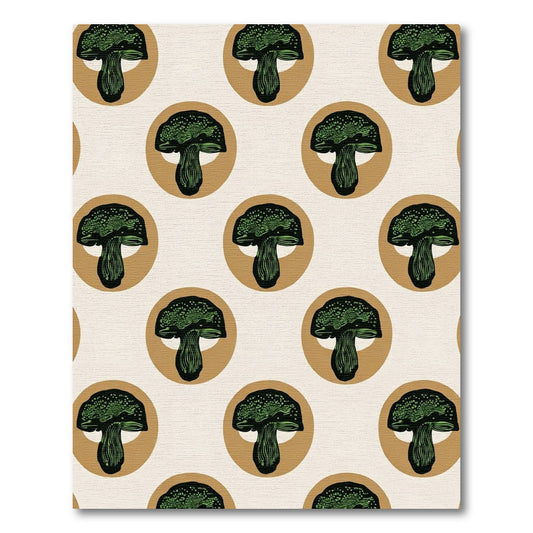 Green Mushroom Circles Throughout Rug