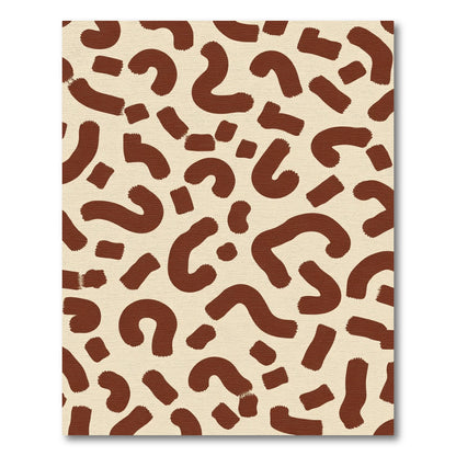 Brown Strokes Abstract Cream Rug