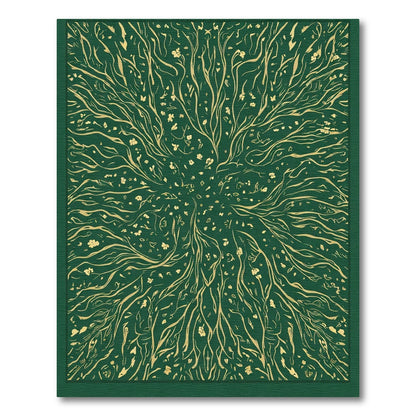 Emerald Green Botanical Branch Accent Rug