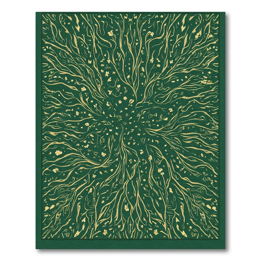 Emerald Green Botanical Branch Accent Rug