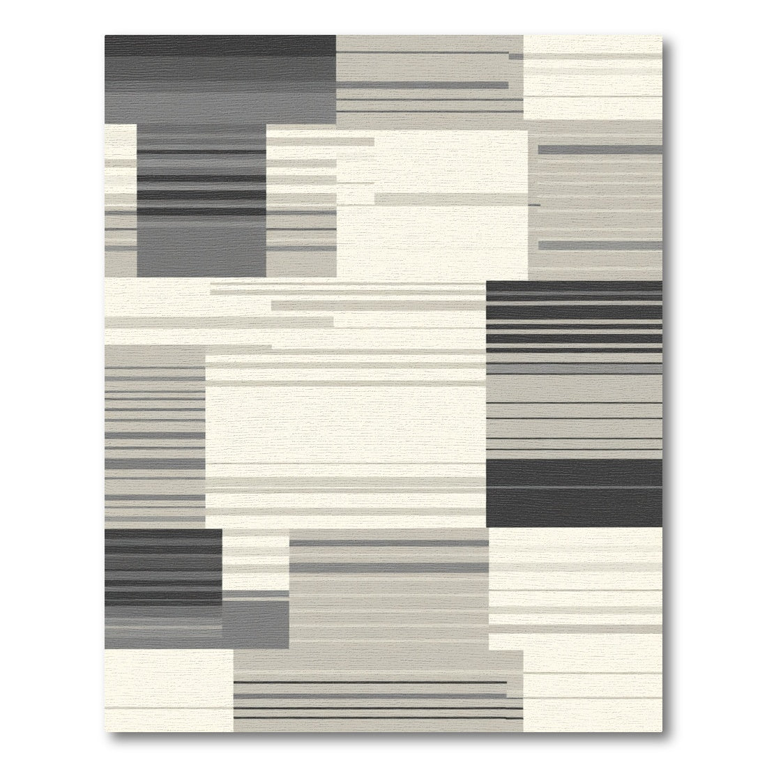 Monochrome Horizontal Rectilinear Lines Rug