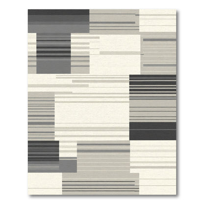 Monochrome Horizontal Rectilinear Lines Rug