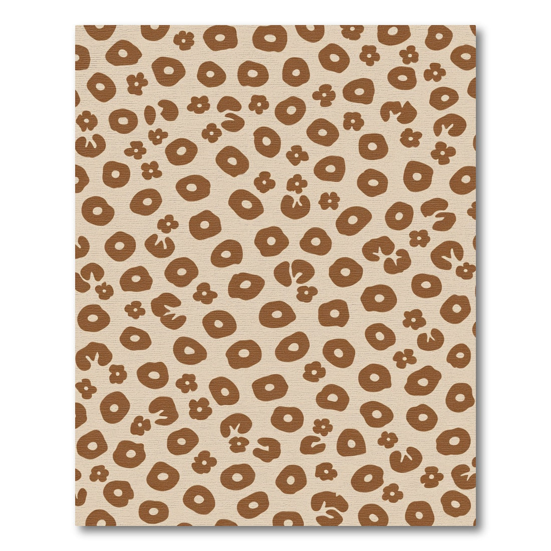 Brown Leopard Floral Scatter Rug
