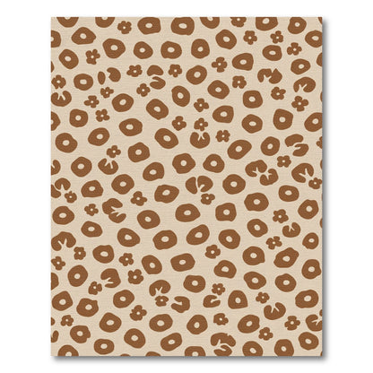 Brown Leopard Floral Scatter Rug