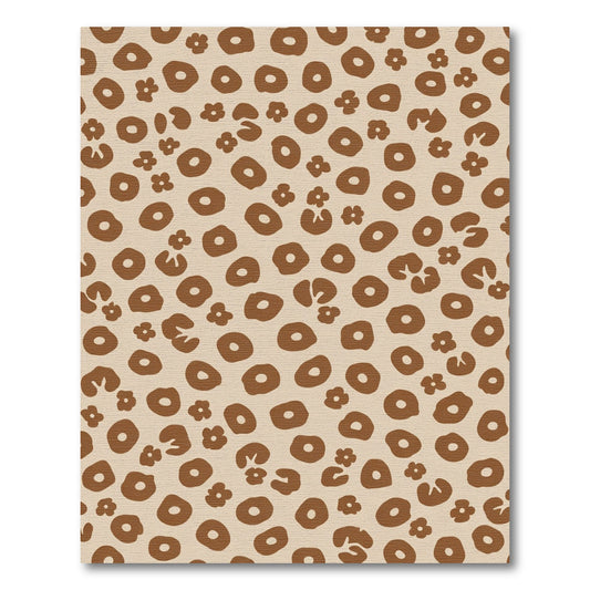 Brown Leopard Floral Scatter Rug