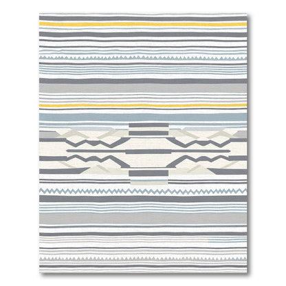 Abstract Horizontal Stripe And Zigzag Rug
