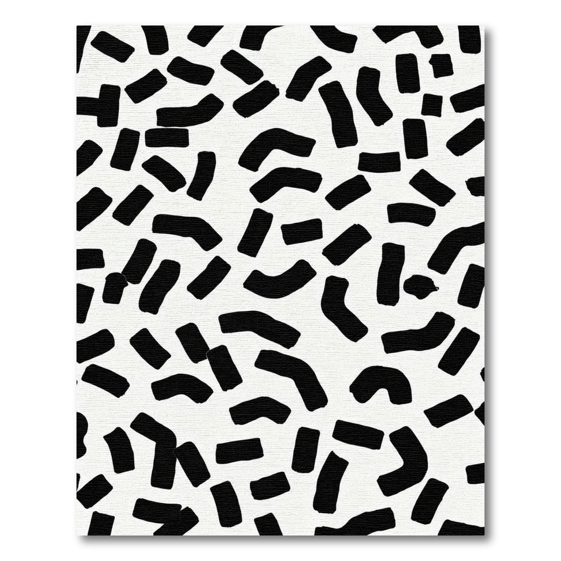Black White Brushstroke Scatter Rug