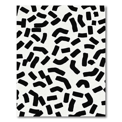 Black White Brushstroke Scatter Rug