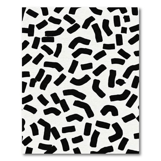 Black White Brushstroke Scatter Rug