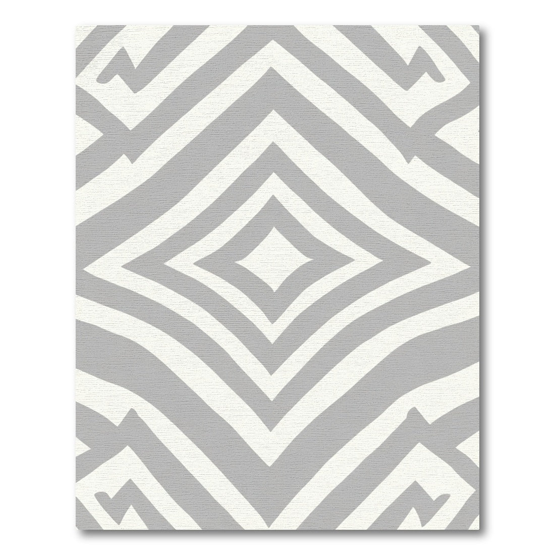 Gray and White Diamond Geometric Rug