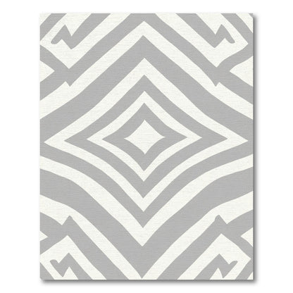 Gray and White Diamond Geometric Rug